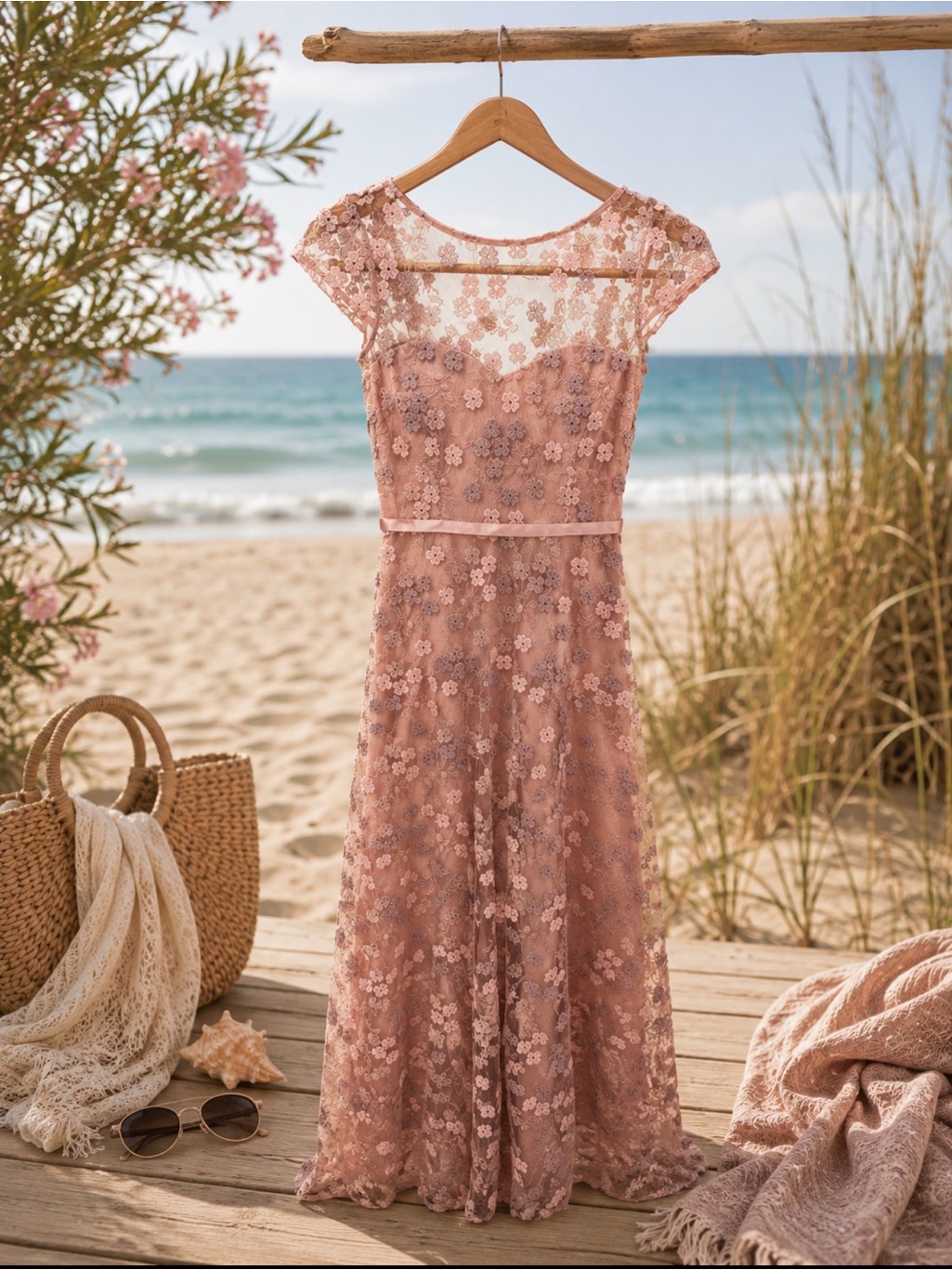 Karl Lagerfeld Paris Pink Floral Maxi Dress Size 0